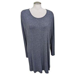 Old Navy Swing Dress Jersey Knit Heather Gray Long Sleeve Fall Plus XXL Cozy